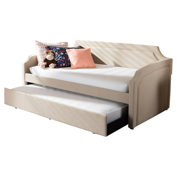 HN Home Elgin Transitional Twin Daybed with Roll-Out Trundle Guest Bed ...