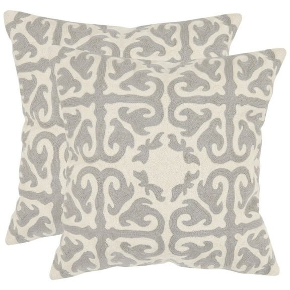 Moroccan Light Gray Decorative Pillows - Set of 2 (22 in. L x 22 in. W (6 lbs.))