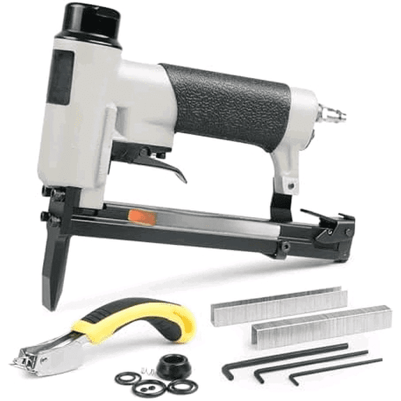 HN8016 Pneumatic Upholstery Stapler with Long Nose 21 Gauge 1/2-Inch Crown Staples, 80 Series Air Staple Gun for Woodworking, 1/4" to 5/8"$$Tools & Hardware Other