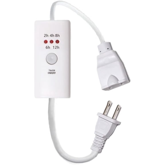HNB Auto Off Timer for Oil Wax Warmer Burner Indoor Small Appliances Timer Plug for Electrical Outlet 5 Timing Setting 12 Hours Timed Power Switch (timer5D0.5m1pc B)