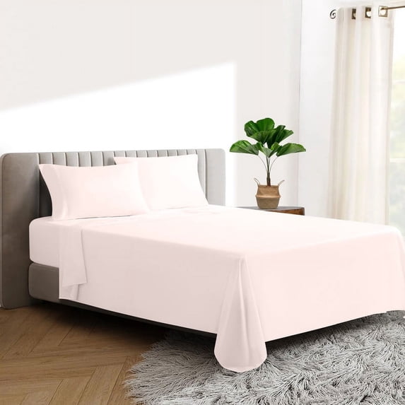 HNB Store 1000 TC Egyptian Cotton King Bed Sheet Set Include's - 15" inch Deep Fitted Sheet | 1 Flat Sheet | 2 Pillowcases | Peach