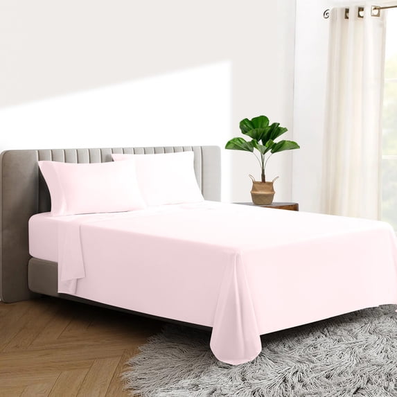 HNB Store 1000 TC Egyptian Cotton Short King Bed Sheet Set Include's - 15" inch Deep Fitted Sheet | 1 Flat Sheet | 2 Pillowcases | Blush