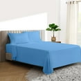 thumbnail image 1 of HNB Store 1000 TC Egyptian Cotton Short King Bed Sheet Set Include's - 24" inch Deep Fitted Sheet | 1 Flat Sheet | 2 Pillowcases | Mediterranean Blue, 1 of 6