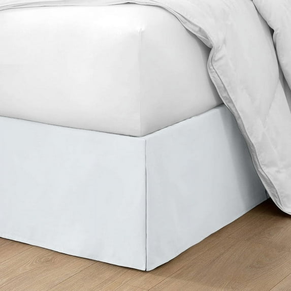 HNB Store 11" inch Drop Pleated Bed Skirt Twin XL Size Microfiber Made White Bedskirt