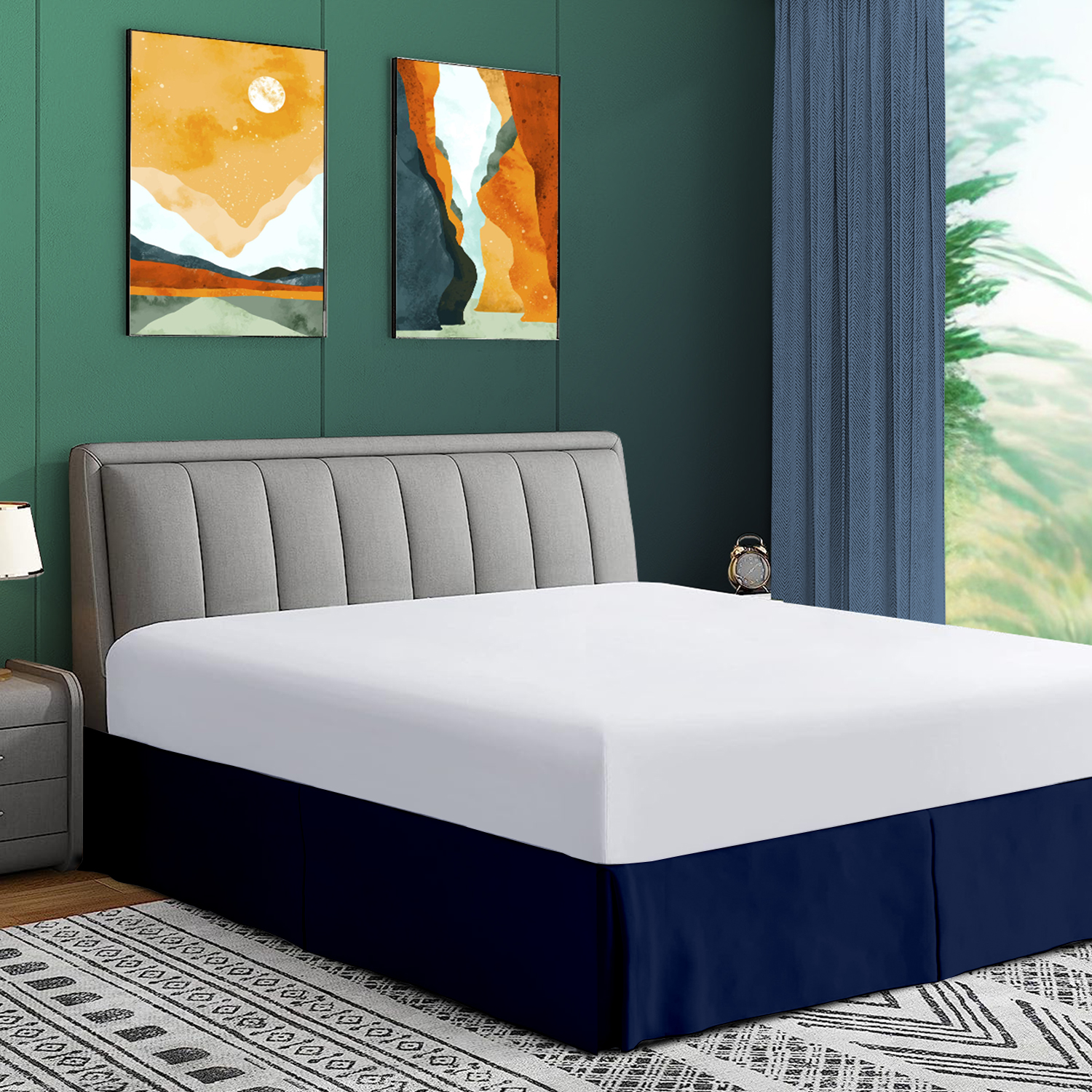 HNB Store 14" Inch Drop Pleated Bed Skirt Twin Size 100 Microfiber