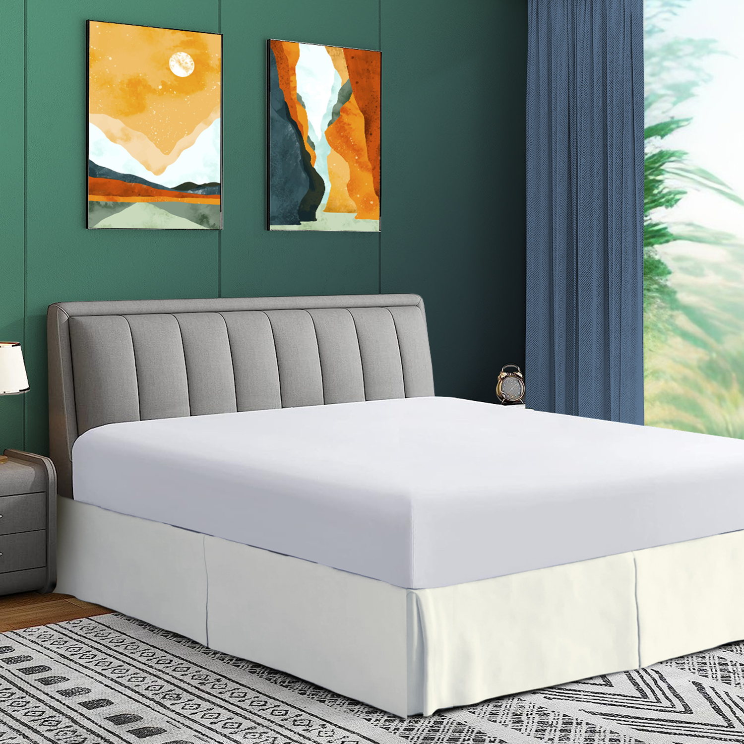 HNB Store 18" Inch Drop Pleated Bed Skirt California King Size 100