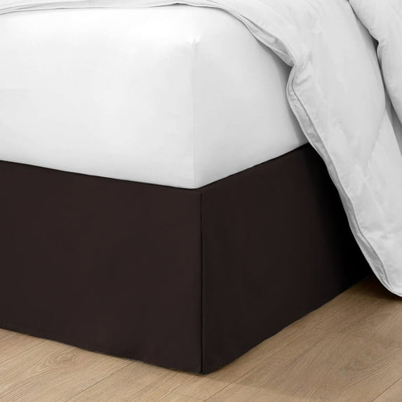 HNB Store 18" inch Drop Pleated Bed Skirt King Size Microfiber Made Chocolate Bedskirt