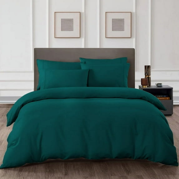 HNB Store 3pc Duvet Cover Set | 1000 TC Egyptian Cotton | Super King Plus Size Duvet Cover with 2 Pillowcases | Teal Solid