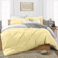 thumbnail image 1 of HNB Store 3pc Duvet Cover Set | 1000 TC Egyptian Cotton | Super King Size Duvet Cover with 2 Pillowcases | Ivory | Reversible, 1 of 8