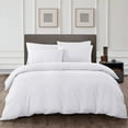 thumbnail image 1 of HNB Store 3pc Duvet Cover Set | 600 TC Egyptian Cotton | King/Cal King Size Duvet Cover with 2 Pillowcases | White | Solid, 1 of 6