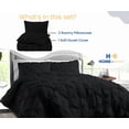 thumbnail image 1 of HNB Store 3pc Duvet Cover Set | 600 TC Egyptian Cotton | Oversized King Size Duvet Cover with 2 Pillowcases | Black | Pinch, 1 of 8