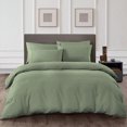 thumbnail image 1 of HNB Store 3pc Duvet Cover Set | Microfiber Made | Full/Queen Size Duvet Cover with 2 Pillowcases | Moss | Solid, 1 of 5
