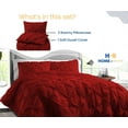 thumbnail image 1 of HNB Store 3pc Duvet Cover Set | Microfiber Made | King/Cal-King Size Duvet Cover with 2 Pillowcases | Burgundy | Pinch, 1 of 7