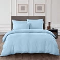 thumbnail image 1 of HNB Store 3pc Duvet Cover Set | Microfiber Made | Oversized Queen Size Duvet Cover with 2 Pillowcases | Light Blue | Solid, 1 of 5