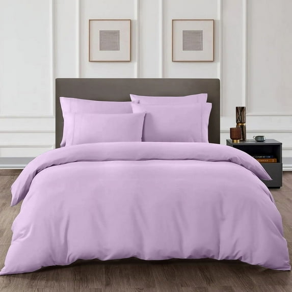 HNB Store 3pc Duvet Cover Set | Microfiber Made | Oversized Queen Size Duvet Cover with 2 Pillowcases | Lilac | Solid