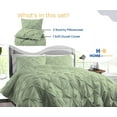 thumbnail image 1 of HNB Store 3pc Duvet Cover Set | Microfiber Made | Oversized Queen Size Duvet Cover with 2 Pillowcases | Moss | Pinch, 1 of 7