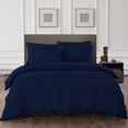 thumbnail image 1 of HNB Store 3pc Duvet Cover Set | Microfiber Made | Super King Size Duvet Cover with 2 Pillowcases | Navy Blue | Solid, 1 of 5