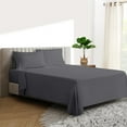 thumbnail image 1 of HNB Store 600 TC Egyptian Cotton King Bed Sheet Set Include's - 24" inch Deep Fitted Sheet | 1 Flat Sheet | 2 Pillowcases | Dark Grey Solid, 1 of 6