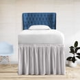 thumbnail image 1 of HNB Store Full XL Dorm Bed Skirt | 34" in Drop Length Ruffled Style | Microfiber Made | Light Gray, 1 of 7