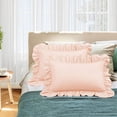 thumbnail image 1 of HNB Store Pillow cases Premium 600TC | Luxury Soft Egyptian Cotton Pillow Case | King 20x40" inch | 2 Pieces Pillow Case | Peach Ruffled, 1 of 8