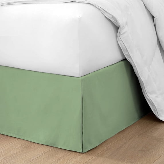 HNB Store Pleated Bed Skirt Easy Fit 10" inch Drop | Microfiber Made | Twin XL Size Bedskirt | Moss