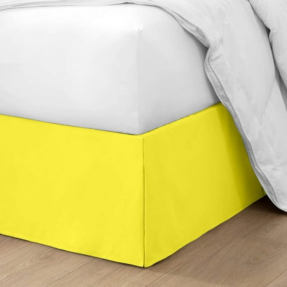 HNB Store Pleated Bed Skirt Easy Fit 11" inch Drop | Microfiber Made | Twin Size Bedskirt | Yellow