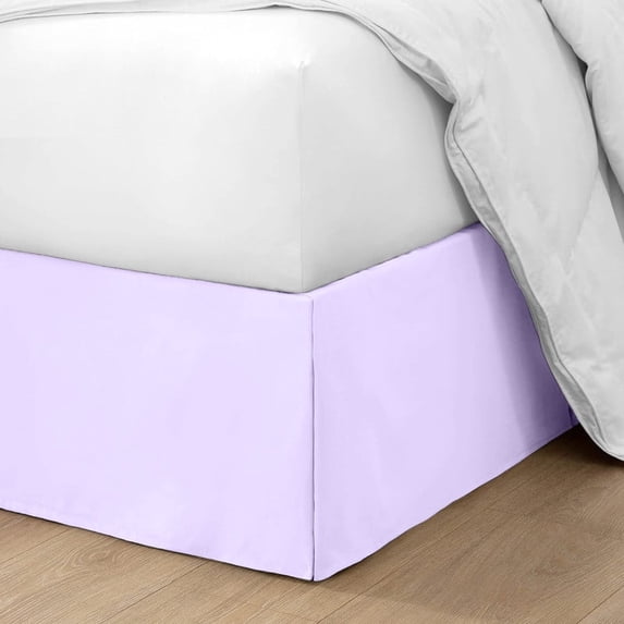 HNB Store Pleated Bed Skirt Easy Fit 18" inch Drop | Microfiber Made | Short King | Lilac