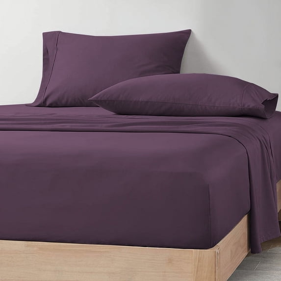 HNB Store RV Bunk Sheet Set 32X79" Truck Sleeper 1000 TC Egyptian Cotton Camper 4Pcs Sheets & Pillowcase 6" Deep pocket Plum