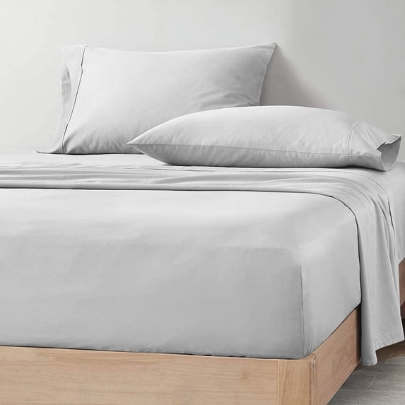 HNB Store RV Bunk Sheet Set 38X80" Truck Sleeper 1000 TC Egyptian Cotton Camper 4Pcs Sheets & Pillowcase 12" Deep pocket Light Grey