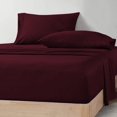 thumbnail image 1 of HNB Store RV Bunk Sheet Set Three - Quarter 1000 TC Egyptian Cotton Camper 4Pcs Sheets & Pillowcase 8" Deep pocket Wine, 1 of 7