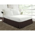 thumbnail image 1 of HNB Store Ruffled Bed Skirt Easy Fit 14" inch Drop | Microfiber Made | Short Queen | Chocolate, 1 of 7