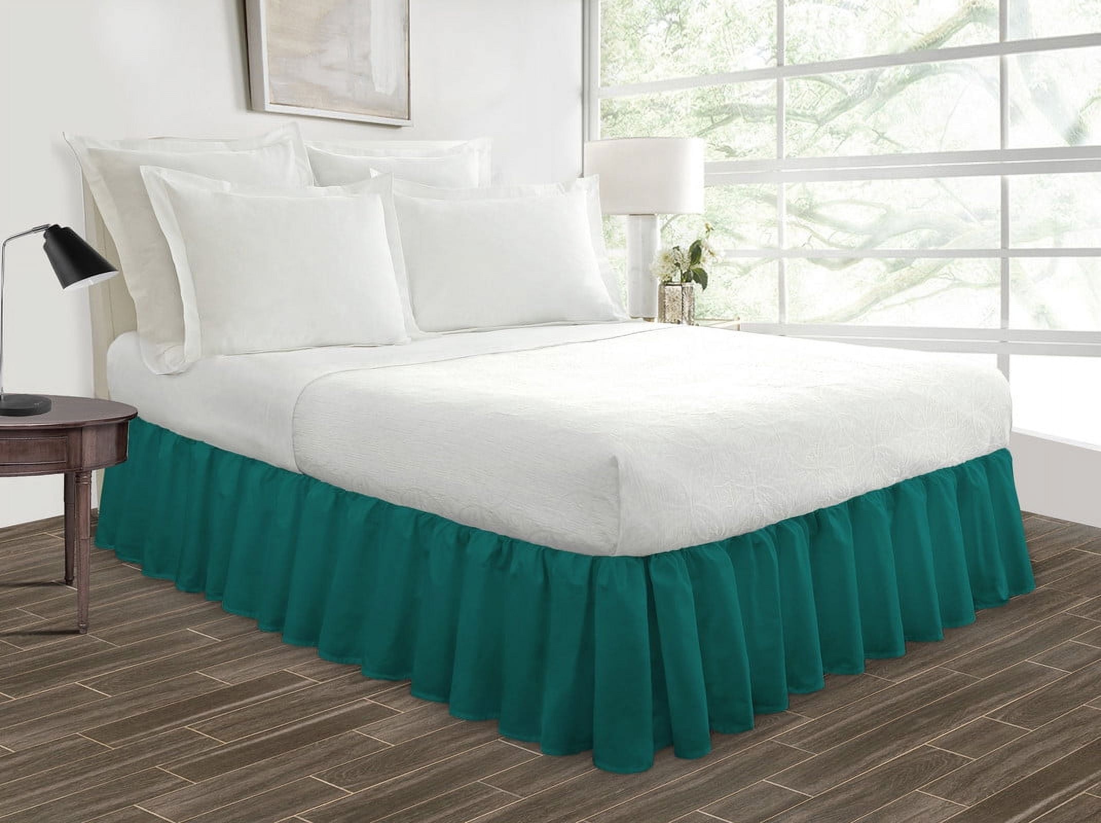 HNB Store Ruffled Bed Skirt Easy Fit 16" inch Drop | Microfiber Made ...
