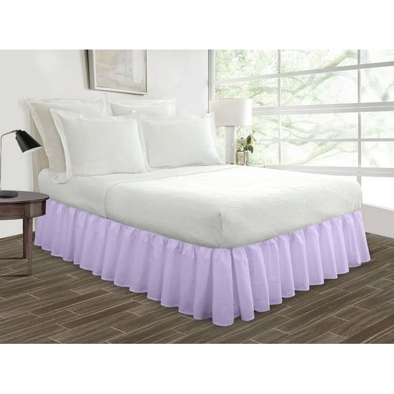 HNB Store Ruffled Bed Skirt Easy Fit 21" inch Drop | Microfiber Made | California King | Lilac