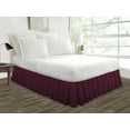 thumbnail image 1 of HNB Store Ruffled Bed Skirt Easy Fit 21" inch Drop | Microfiber Made | Decorative Short King Size Bedskirt | Wine, 1 of 7