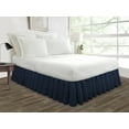 thumbnail image 1 of HNB Store Ruffled Bed Skirt Easy Fit 21" inch Drop | Microfiber Made | Short Queen | Navy Blue, 1 of 7