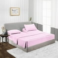 thumbnail image 1 of HNB Store Top Split Flex Sheet Set for Adjustable Bed 32" Split Head Cal King Pink Striped 600TC Egyptian Cotton fits upto 18" Deep Pocket, 1 of 8