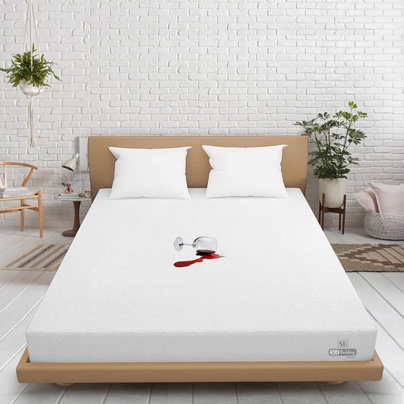 HNB Store Waterproof Mattress Protector 15" Inch Deep Fitted Terry Cotton Fabric (Short Alaskan King-White)