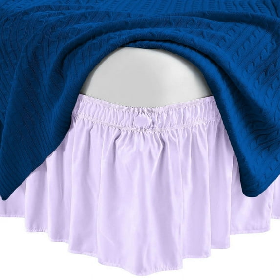 HNB Store Wrap Around Bed Skirt 14" inch Drop Easy Care Microfiber Made Bedskirts (Twin-Lilac)