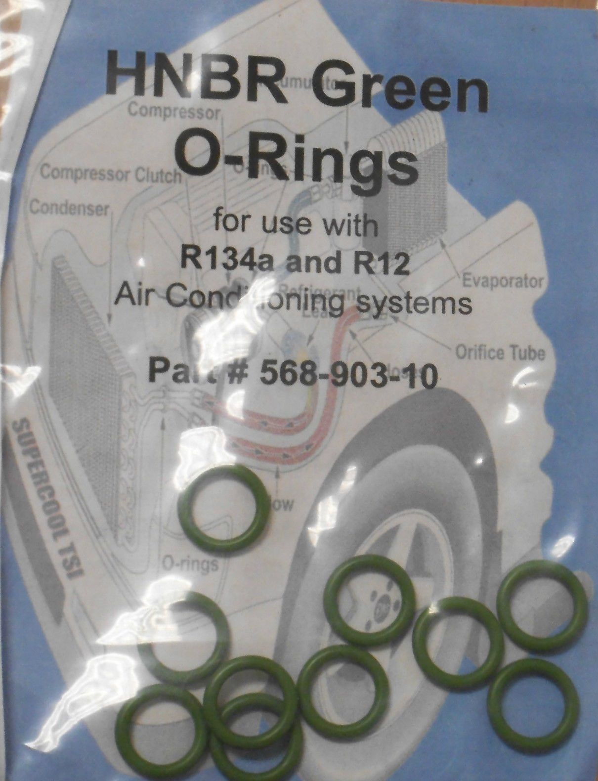 HNBR R134a & R12 Green O-Ring (10) 568-903-10 Ford Mazda Mitsubishi ...
