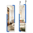 HNEBC Door Mirror Full Length, Over The Door Full Length Mirror with Hanging Brackets, 47"x14