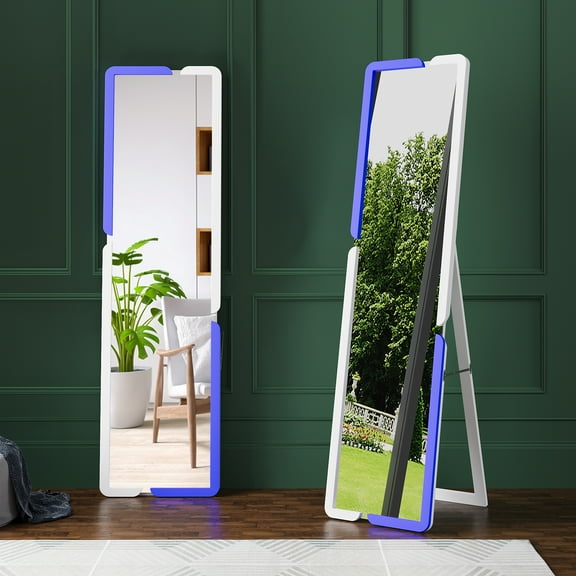HNEBC Full Length Mirror with Stand, 63"x16" Floor Mirror,Free Standing Body Mirror,Full Body Mirror for Bedroom/Cloakroom/Bathroom