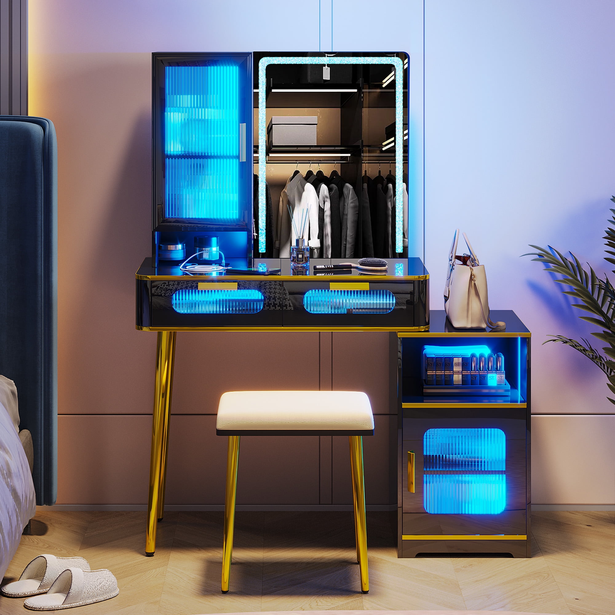 Led stand 2024 with dressing table