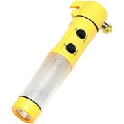 HNF Shop Safety Emergency Escape Tool, Seat Belt Cutter Window Breaker Hammer LED Flash Light Yellow