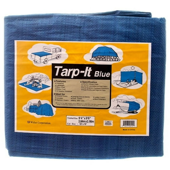 HNF Shop T1010 Blue Poly 10 ft x 10 ft, Light Duty Thickness Tarp