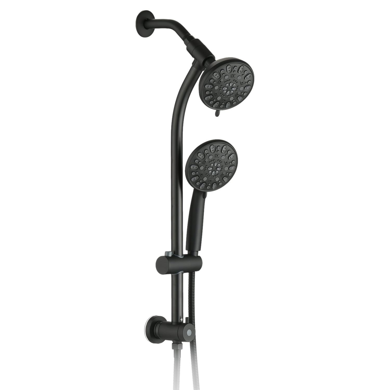 HNGKNG Drill-Free Stainless Steel Slide Bar Combo Rain Showerhead 7 ...