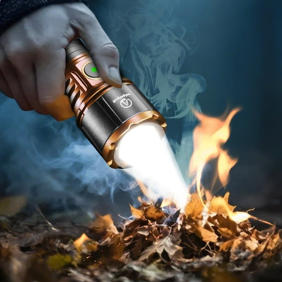 100000 Lumens Powerful Flashlight, Fire Ignition Func, USB Rechargeable Waterproof XHP70.2, for Hiking