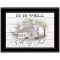 HNGMAOT Framed Black Print ”It Is Well” By Billy Jacobs Ready to Hang