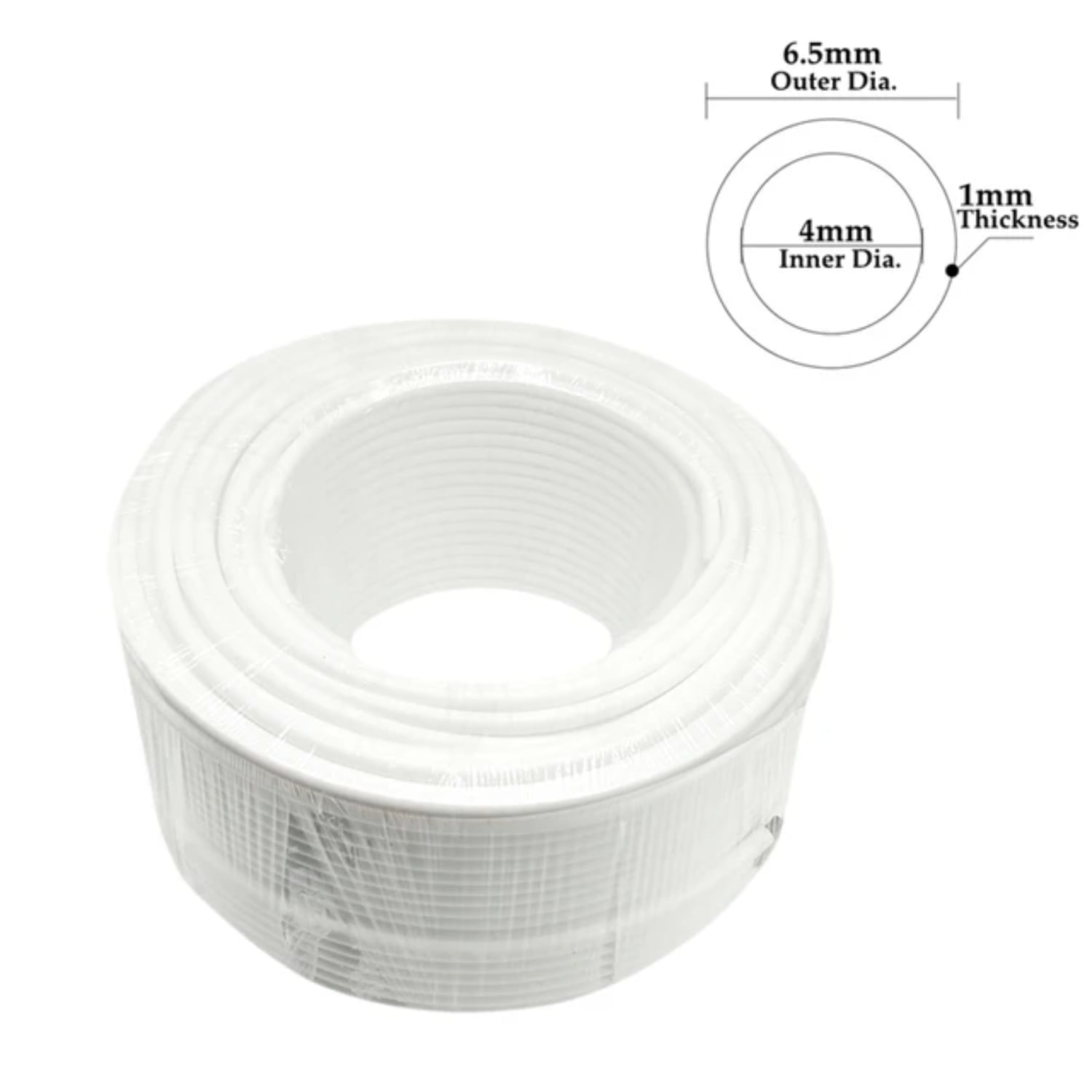 HNGMEI Flexible 10 Meter White RO Water Tubing 1/4” 3/8 Inch OD PE Hose