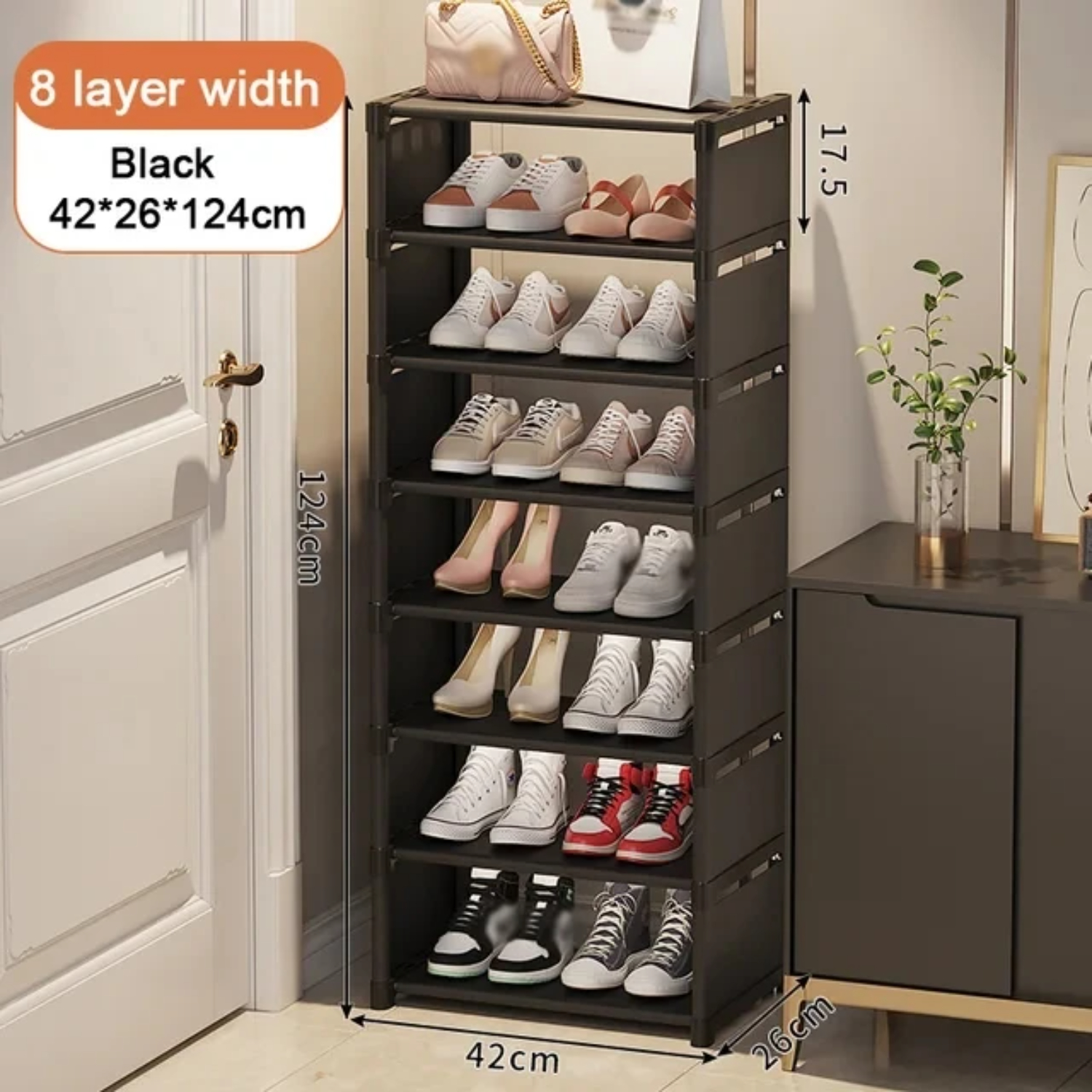 HNGMEI Spacesaving 57 Layer Shoe Rack Organizer for Wall Corner