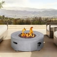 HNGMNGT Large 30Inch Diameter x 11Inch Height Round Gray Propane Fire